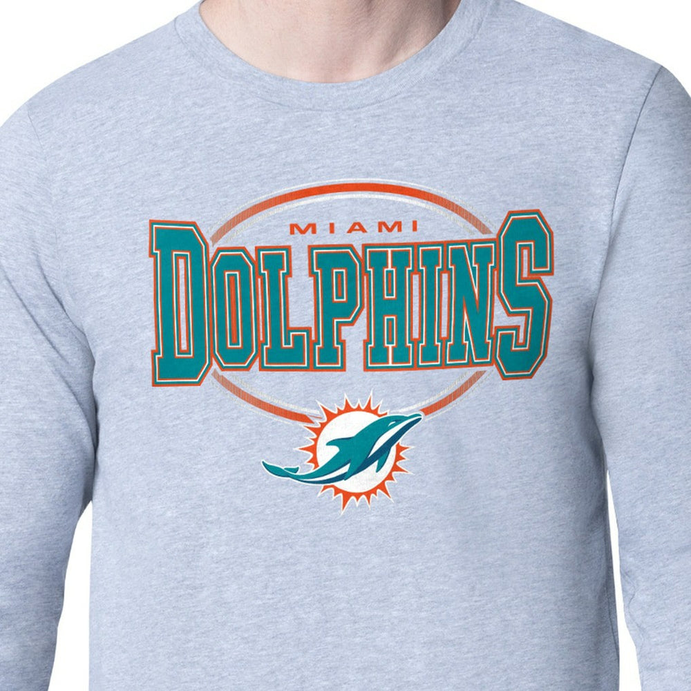 Miami Dolphins Starter Team Track Graphic Long Sleeve T-Shirt - Gray T-shirts