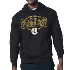 Pittsburgh Steelers Starter Team Track Graphic Pullover Hoodie - Black Hoodies