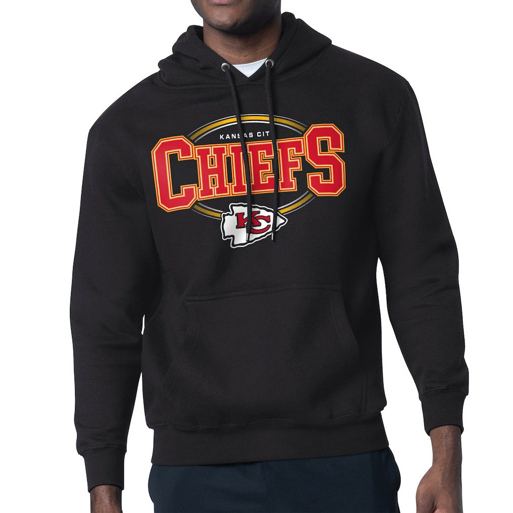 Kansas City Chiefs Starter Team Track Graphic Pullover Hoodie - Black Hoodies