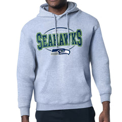 Seattle Seahawks Starter Team Track Graphic Pullover Hoodie - Heather Gray Hoodies