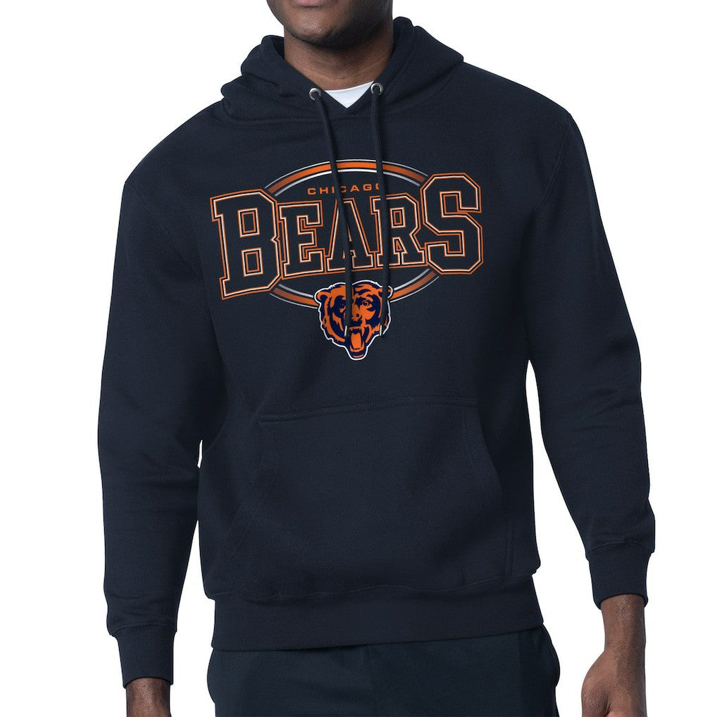 Chicago Bears Starter Team Track Graphic Pullover Hoodie - Navy Hoodies