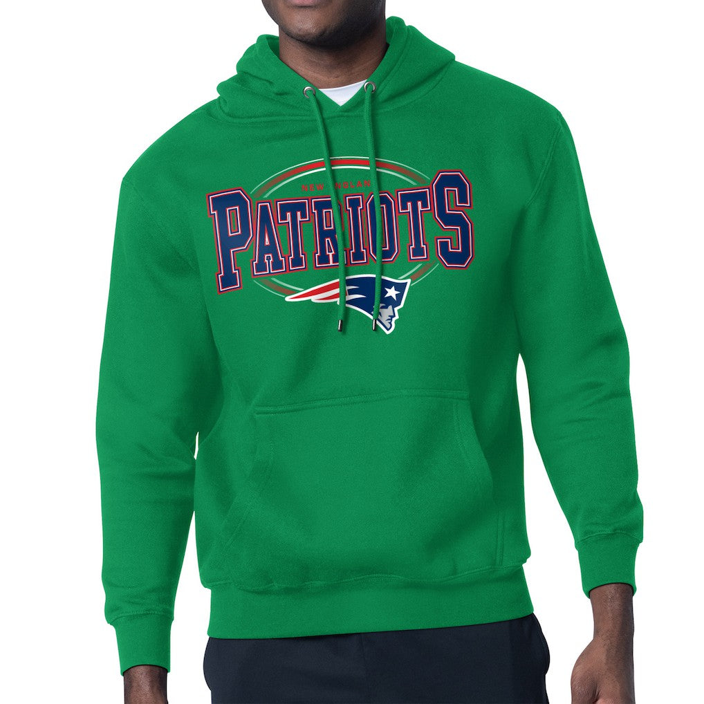 New England Patriots Starter Team Track Graphic Pullover Hoodie - Kelly Green Hoodies