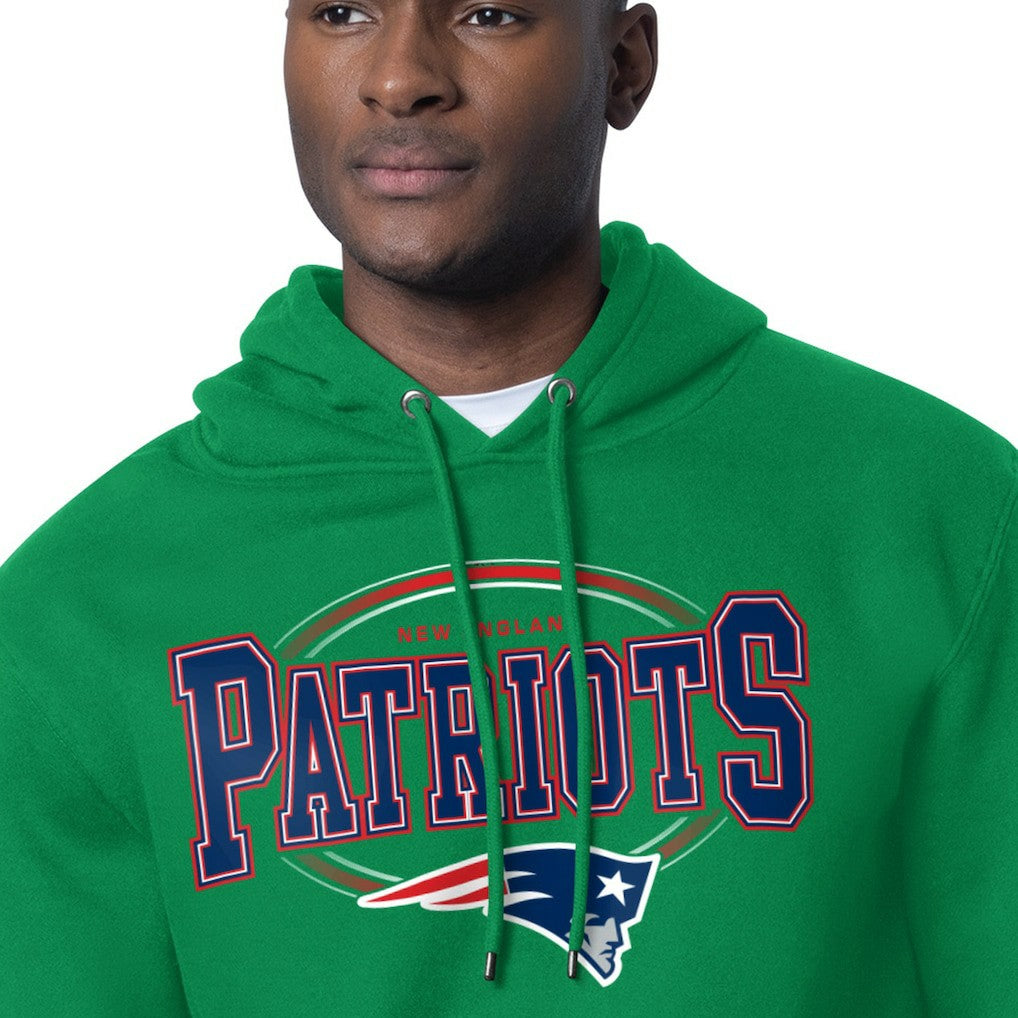 New England Patriots Starter Team Track Graphic Pullover Hoodie - Kelly Green Hoodies