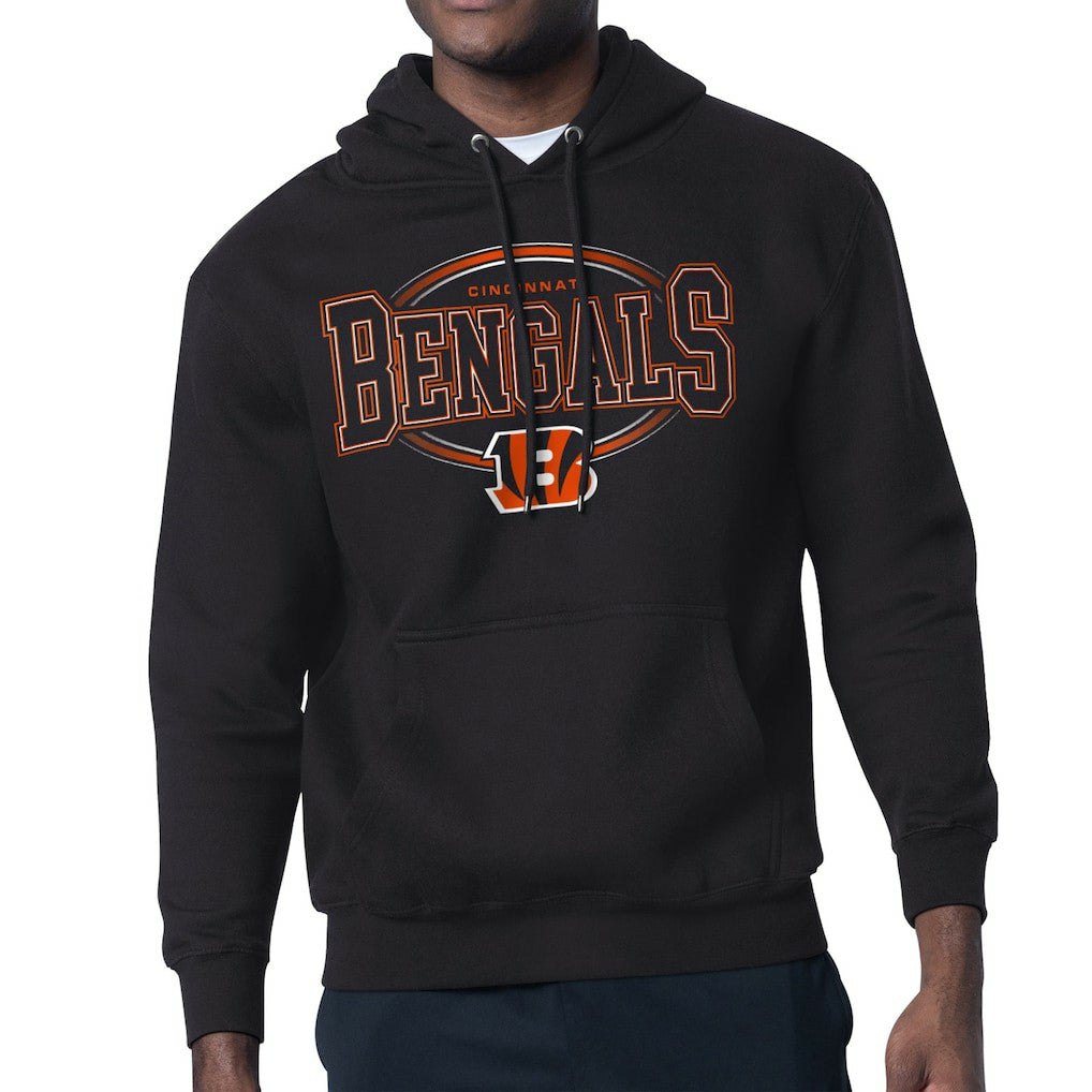 Cincinnati Bengals Starter Team Track Graphic Pullover Hoodie - Black Hoodies