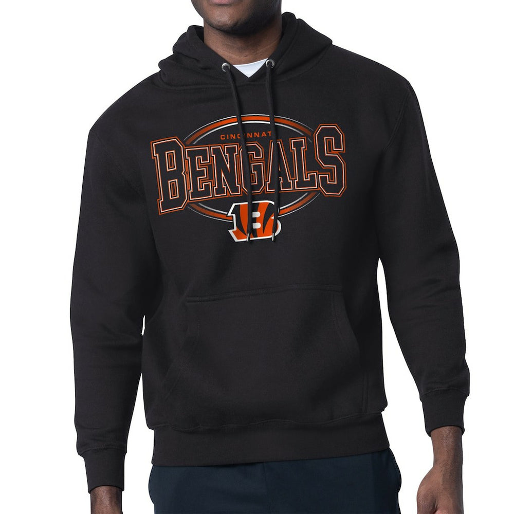 Cincinnati Bengals Starter Team Track Graphic Pullover Hoodie - Black Hoodies