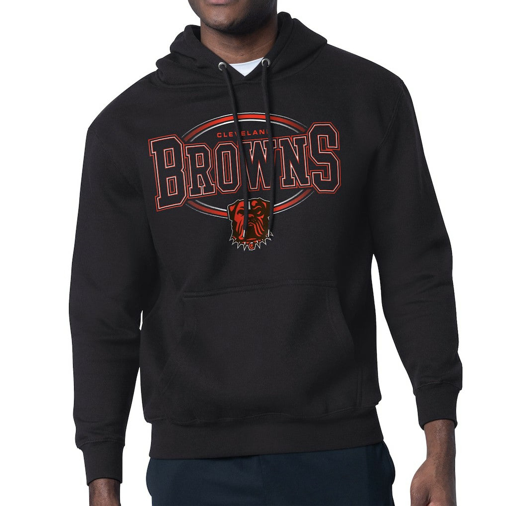 Cleveland Browns Starter Team Track Graphic Pullover Hoodie - Black Hoodies