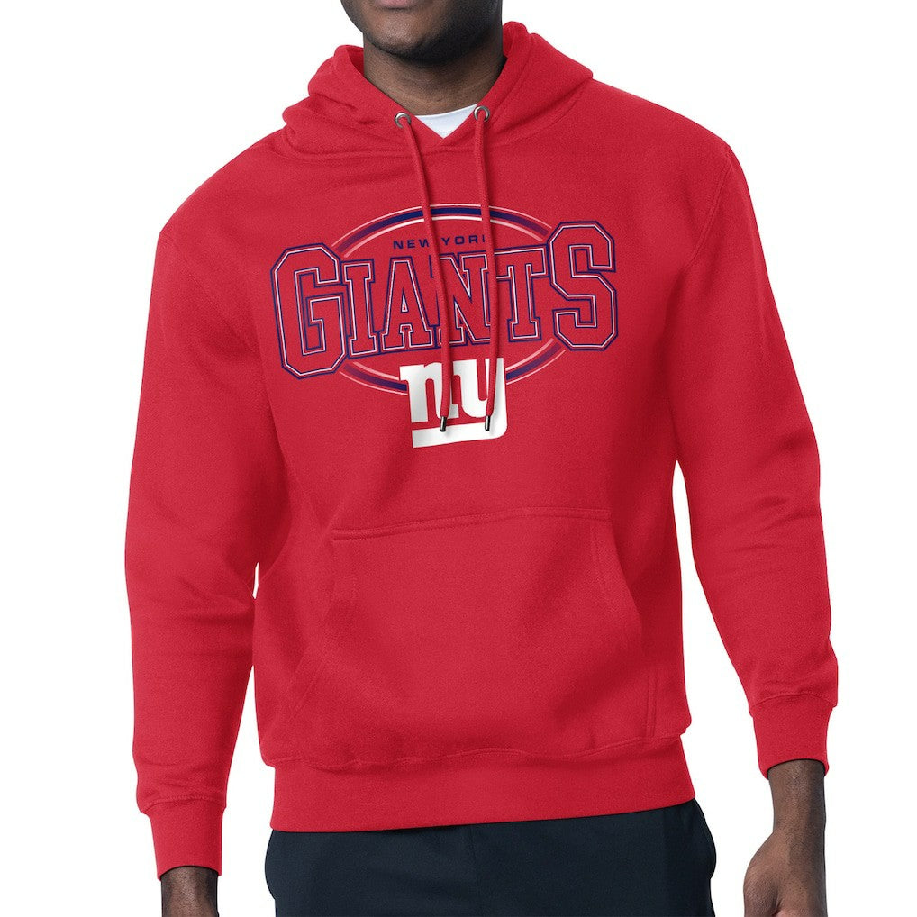 New York Giants Starter Team Track Graphic Pullover Hoodie - Red Hoodies