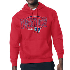 New England Patriots Starter Team Track Graphic Pullover Hoodie - Red Hoodies