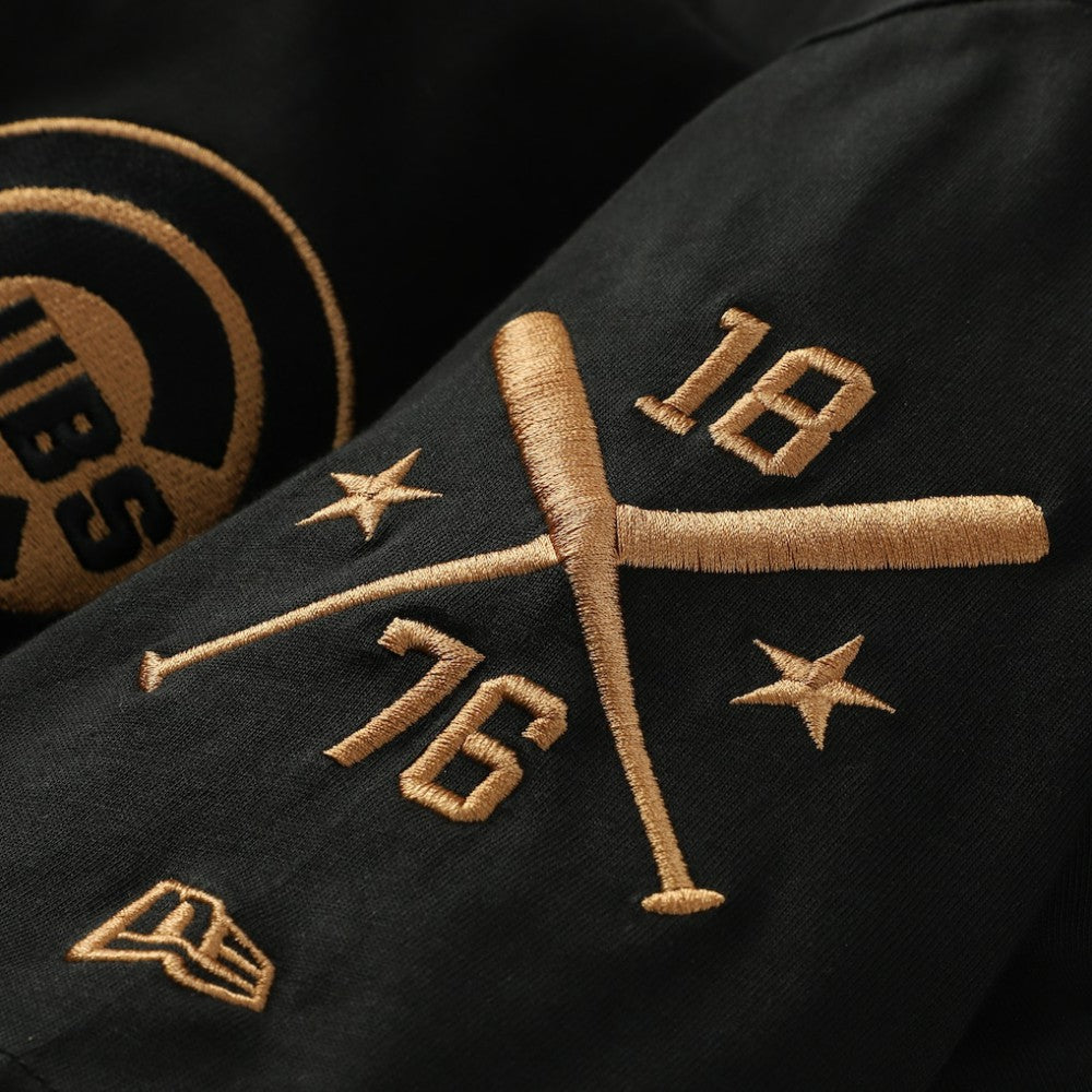 Chicago Cubs New Era Bronze Logo with Cross Bats Established T-Shirt - Black T-shirts