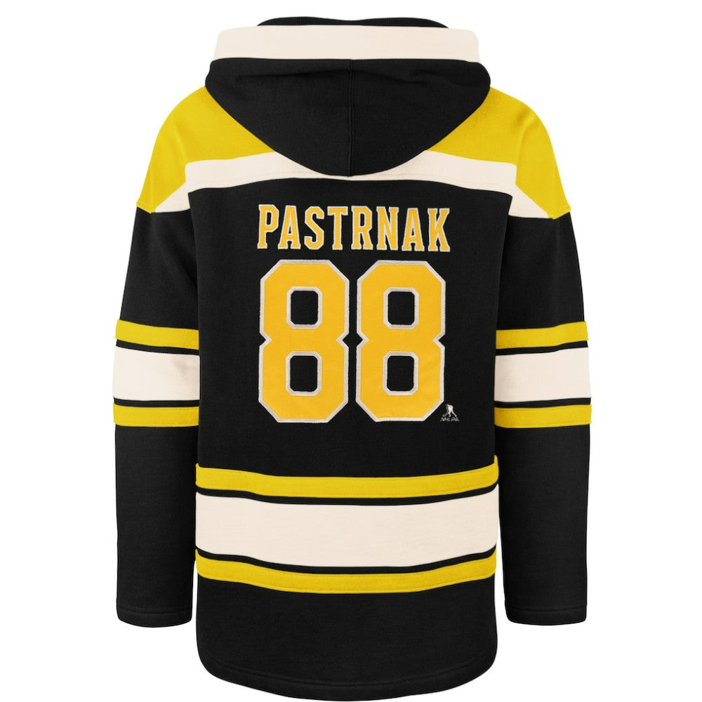 David Pastrnak Boston Bruins '47 Player Name & Number Lacer Hoodie - Black | US 203347778