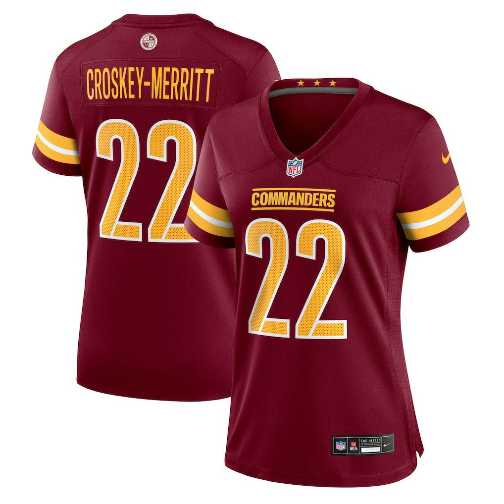 Jacory Croskey-Merritt Washington Commanders Women's Team Game Jersey - Burgundy Jerseys