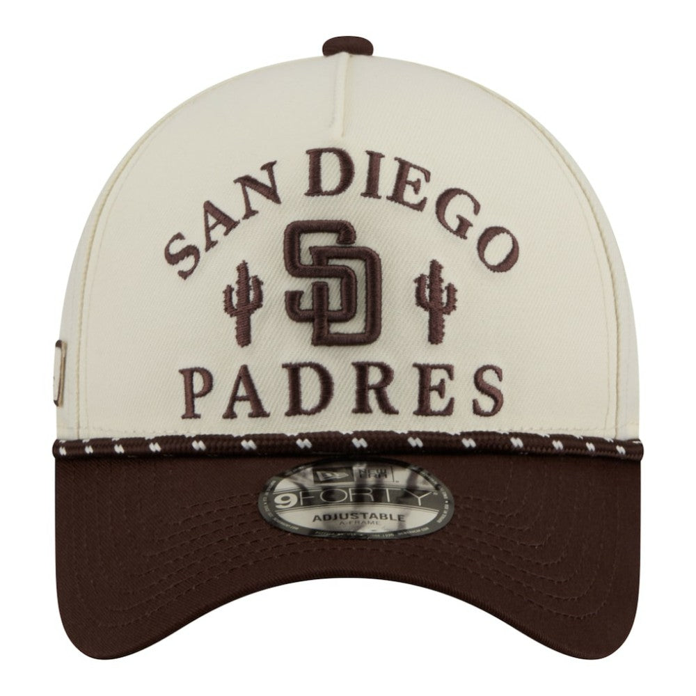 San Diego Padres New Era 2026 Spring Training Fan Pack Rope A-Frame 9FORTY Adjustable Hat - Cream Hats