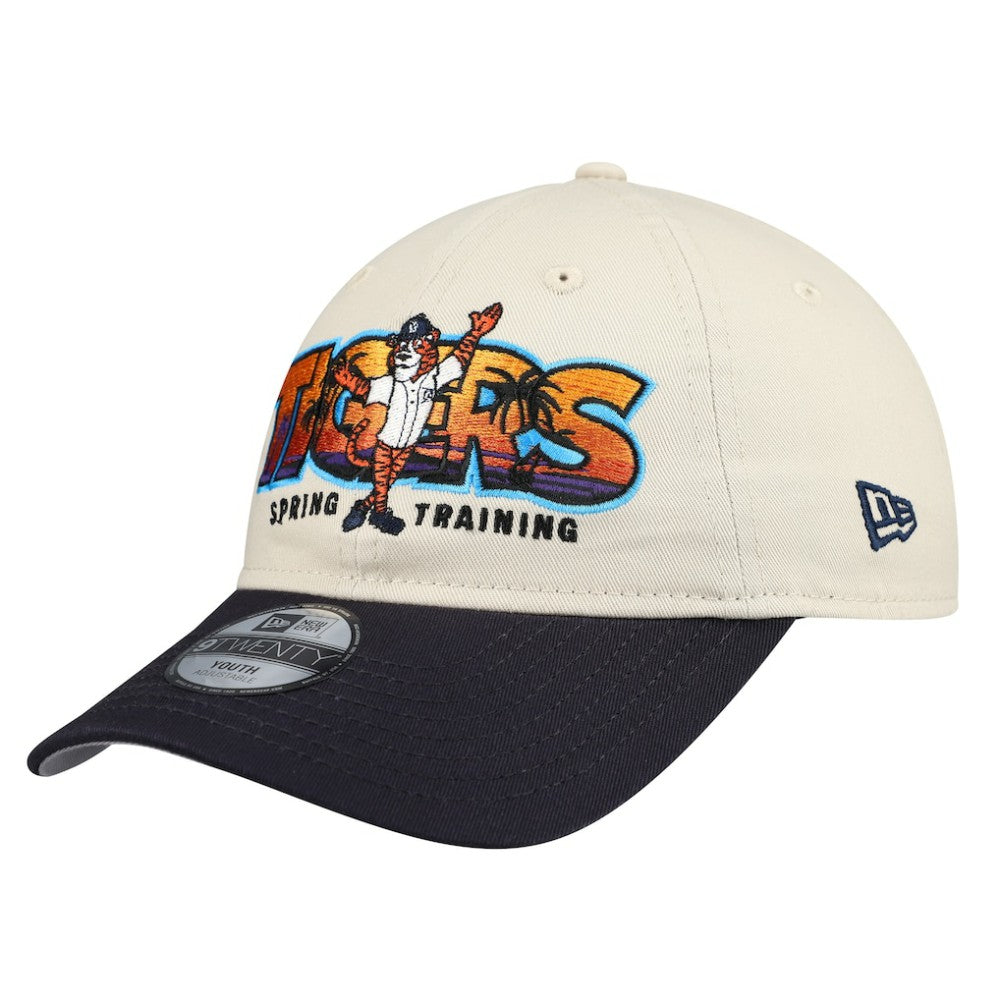 Detroit Tigers New Era Youth 2026 Spring Training Fan Pack Batter 9TWENTY Adjustable Hat - Stone/Navy Hats