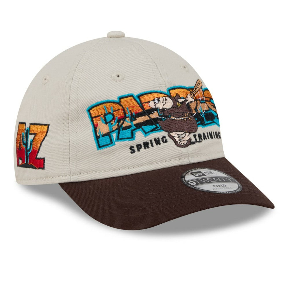 San Diego Padres New Era Youth 2026 Spring Training Fan Pack Batter 9TWENTY Adjustable Hat - Stone/Brown Hats