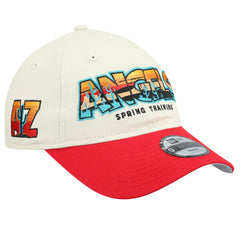 Los Angeles Angels New Era Youth 2026 Spring Training Fan Pack Batter 9TWENTY Adjustable Hat - Stone/Red Hats