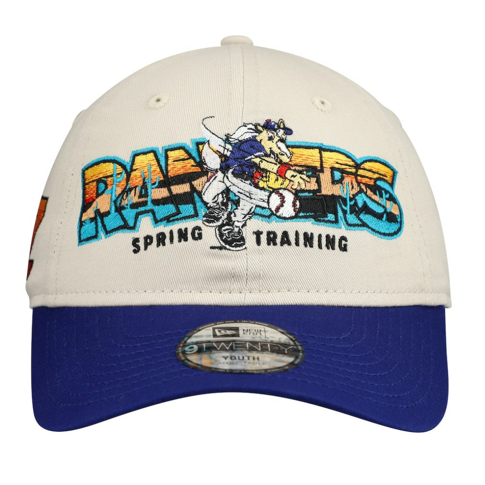 Texas Rangers New Era Youth 2026 Spring Training Fan Pack Batter 9TWENTY Adjustable Hat - Stone/Royal Hats