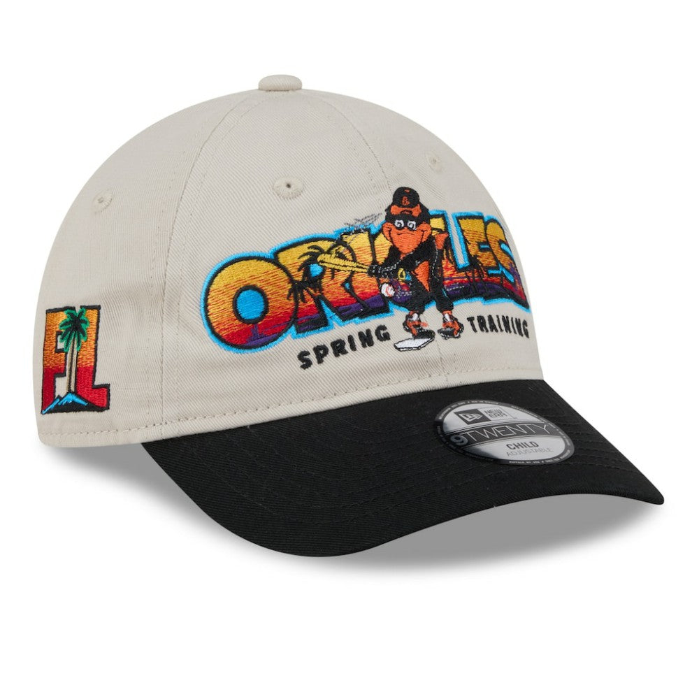 Baltimore Orioles New Era Youth 2026 Spring Training Fan Pack Batter 9TWENTY Adjustable Hat - Stone/Black Hats