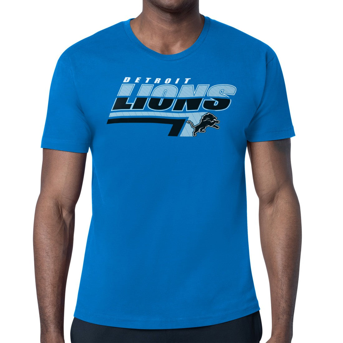 Detroit Lions Starter Logo Push Graphic T-Shirt - Blue T-shirts