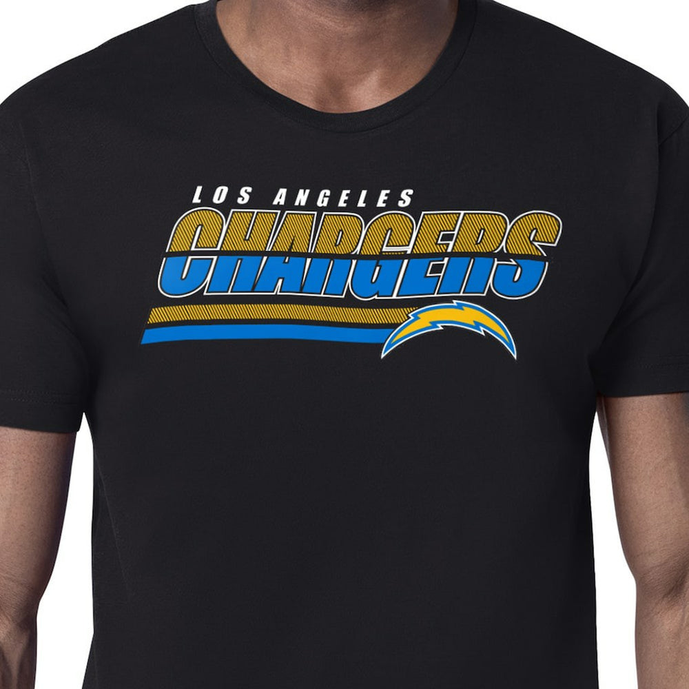 Los Angeles Chargers Starter Logo Push Graphic T-Shirt - Black T-shirts