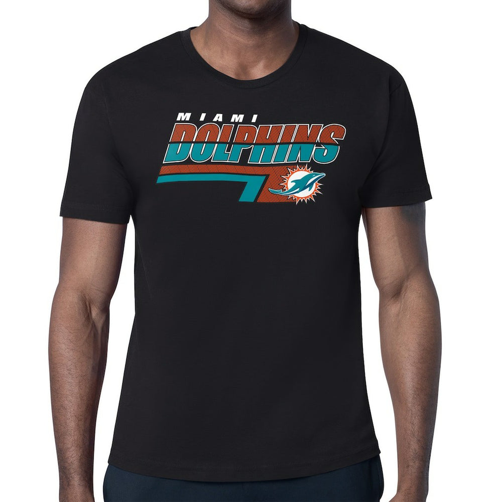 Miami Dolphins Starter Logo Push Graphic T-Shirt - Black T-shirts