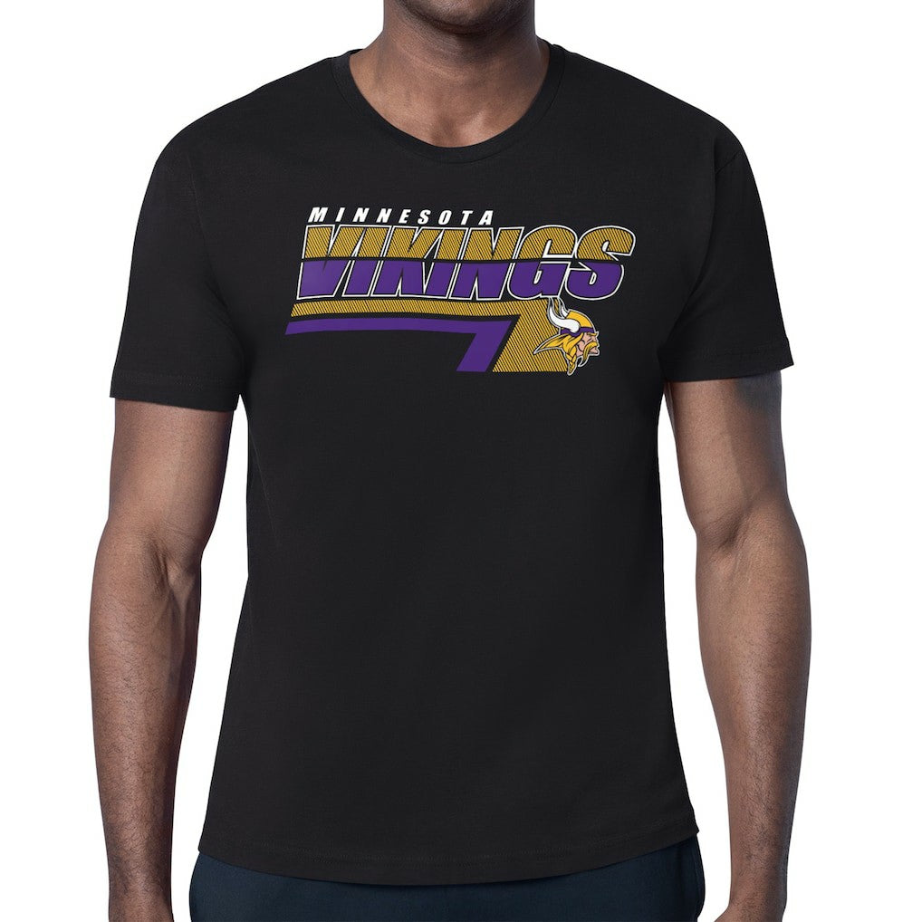Minnesota Vikings Starter Logo Push Graphic T-Shirt - Black T-shirts