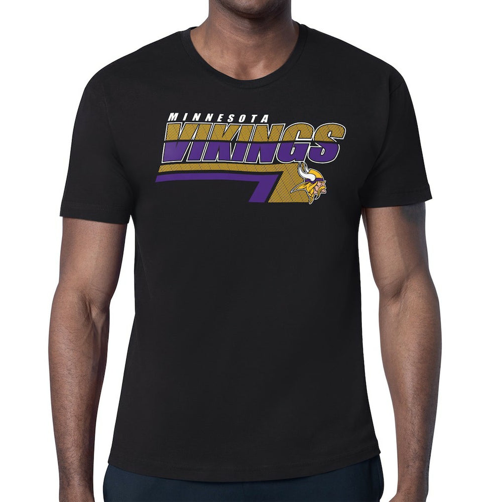 Minnesota Vikings Starter Logo Push Graphic T-Shirt - Black T-shirts