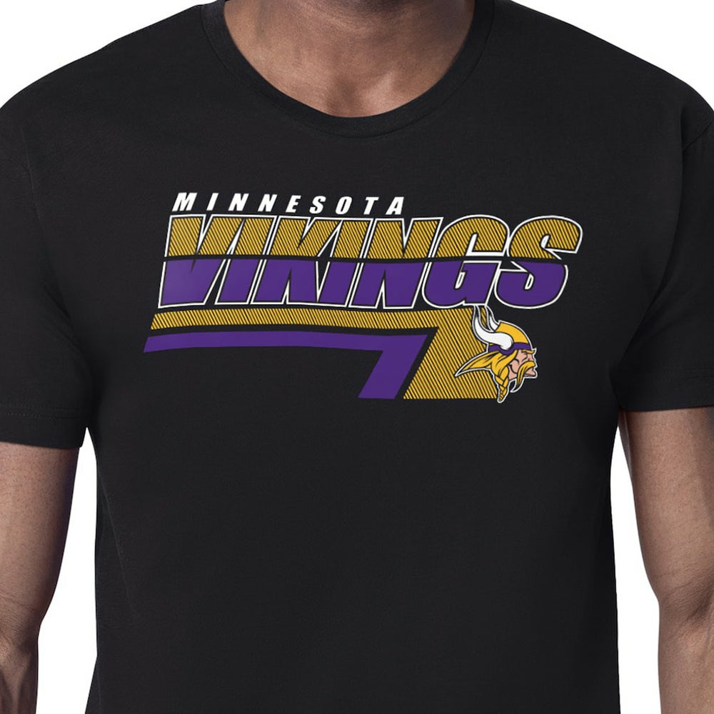 Minnesota Vikings Starter Logo Push Graphic T-Shirt - Black T-shirts