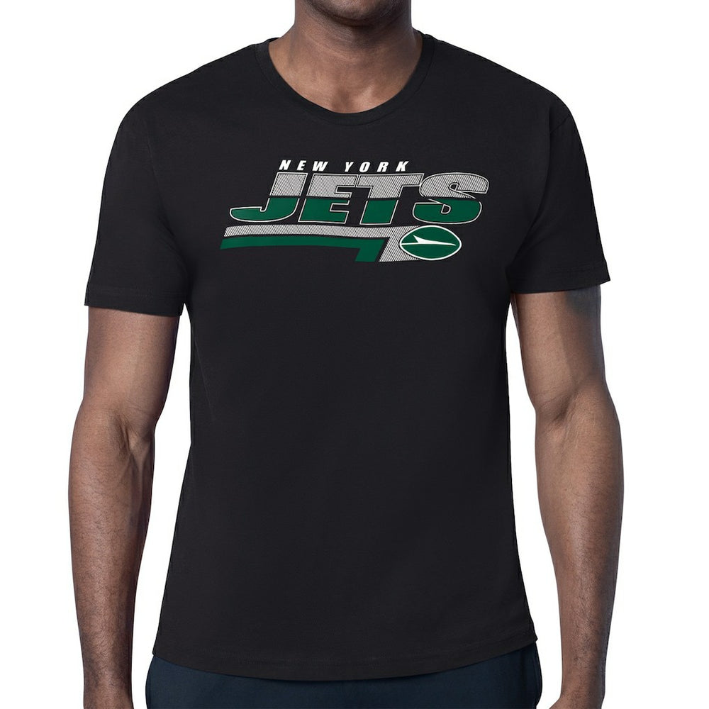 New York Jets Starter Logo Push Graphic T-Shirt - Black T-shirts