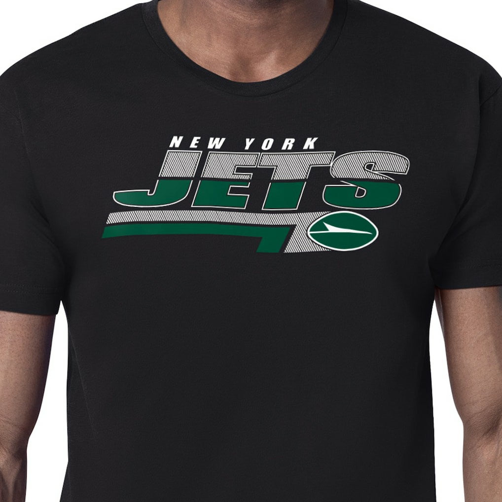 New York Jets Starter Logo Push Graphic T-Shirt - Black T-shirts