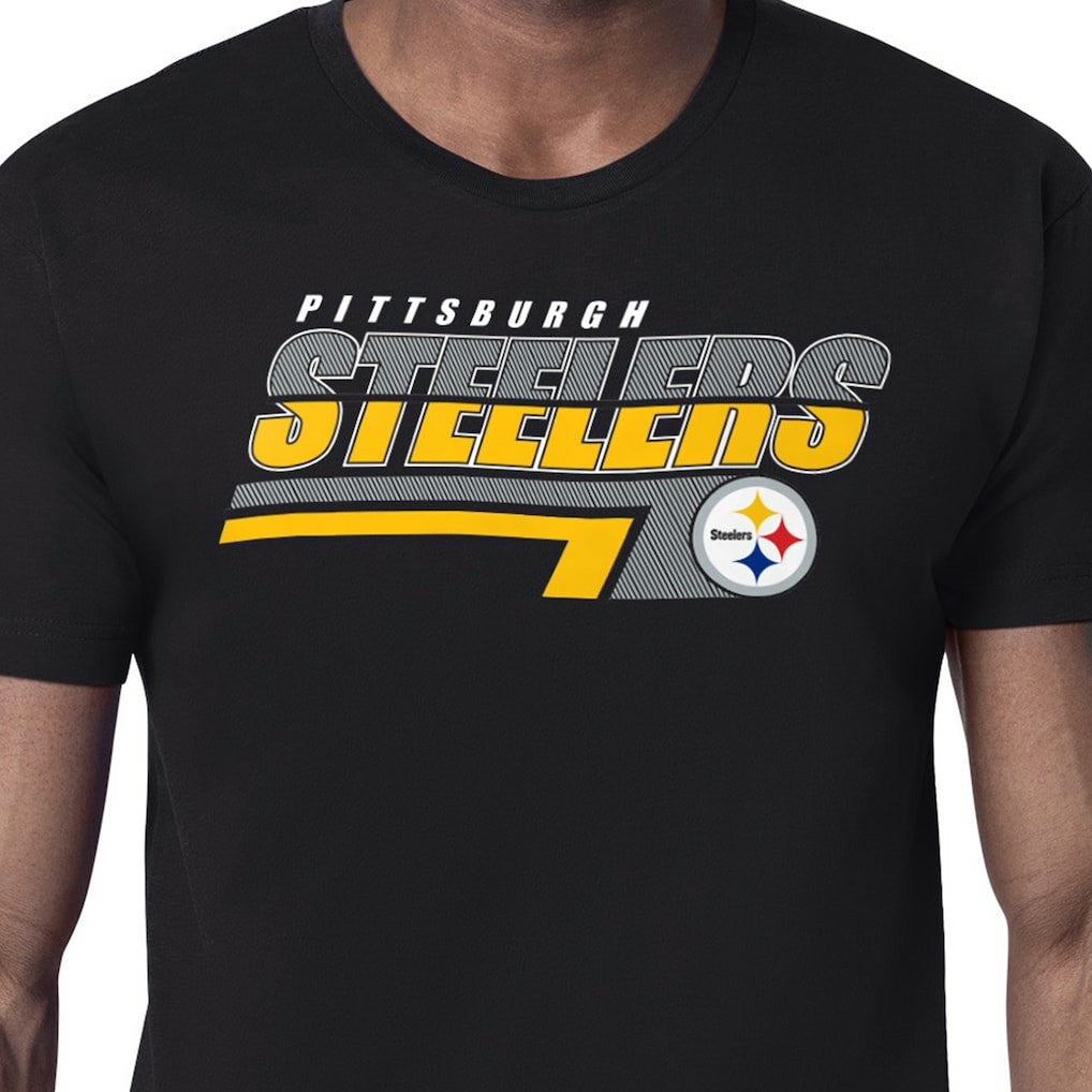 Pittsburgh Steelers Starter Logo Push Graphic T-Shirt - Black T-shirts