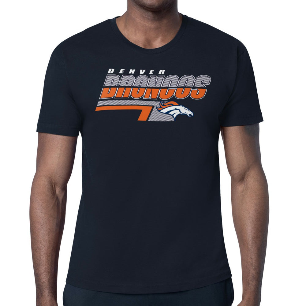 Denver Broncos Starter Logo Push Graphic T-Shirt - Navy T-shirts
