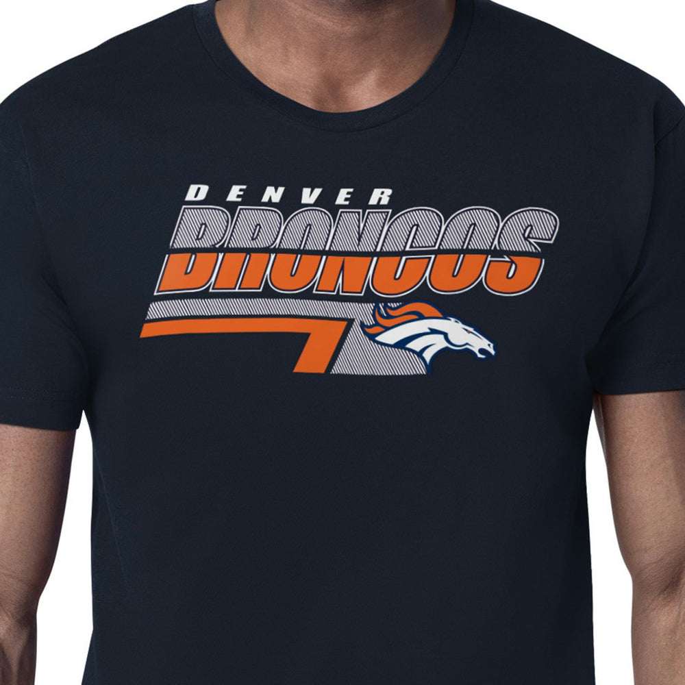 Denver Broncos Starter Logo Push Graphic T-Shirt - Navy T-shirts