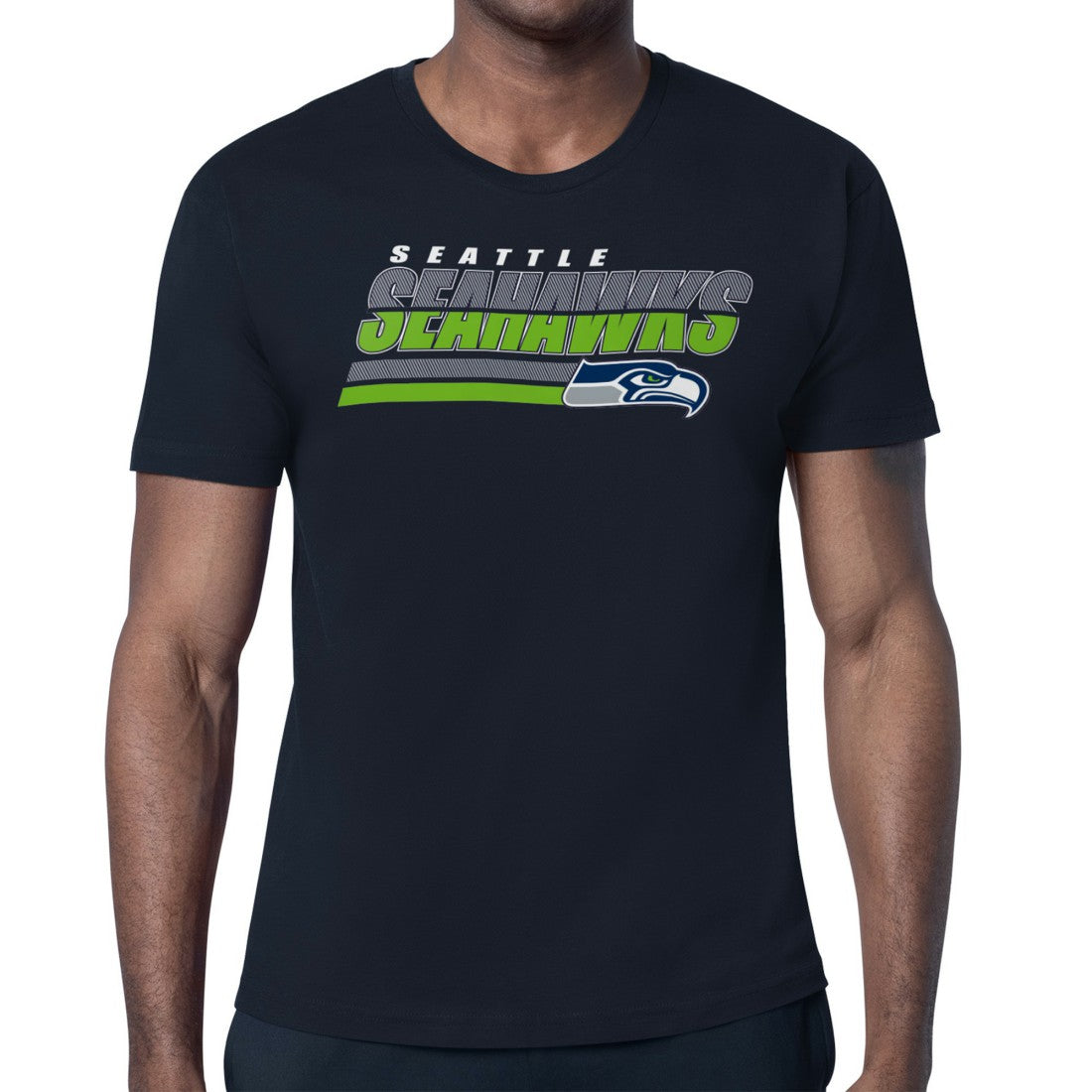 Seattle Seahawks Starter Logo Push Graphic T-Shirt - College Navy T-shirts
