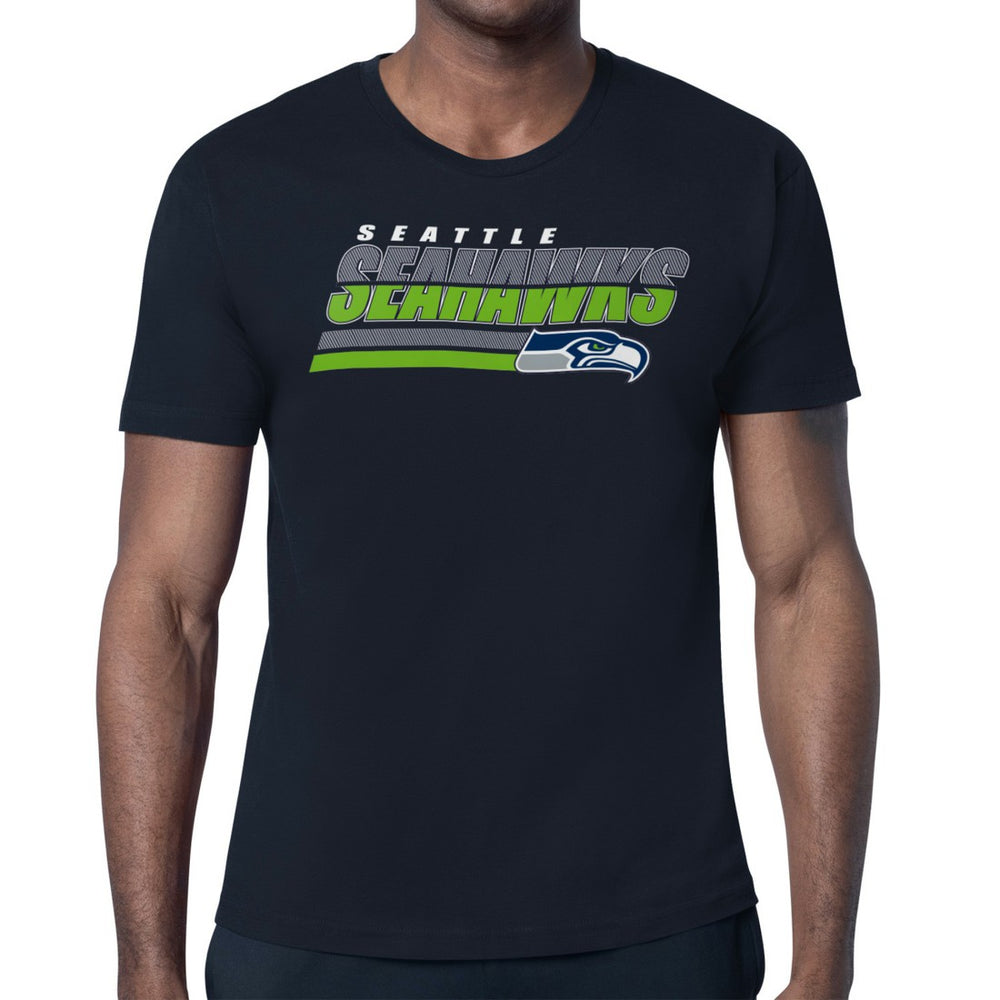 Seattle Seahawks Starter Logo Push Graphic T-Shirt - College Navy T-shirts
