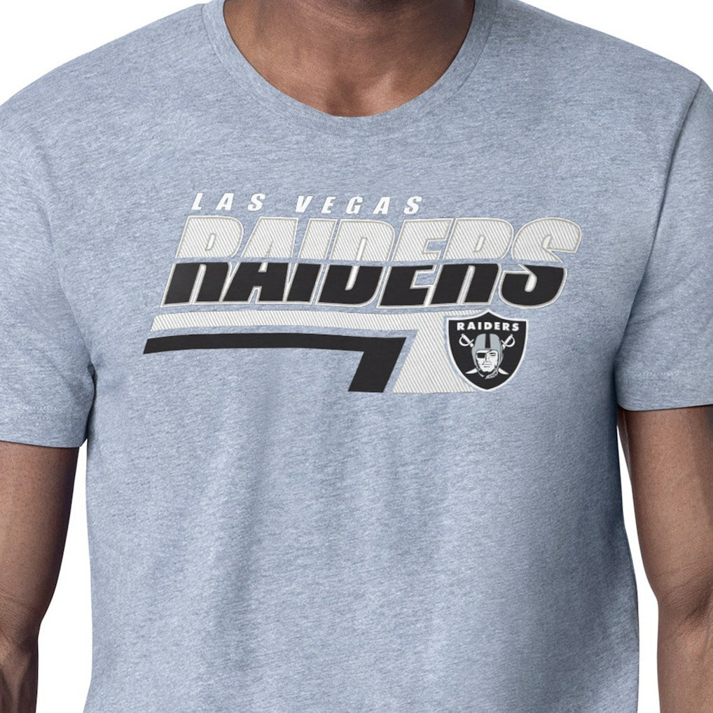 Las Vegas Raiders Starter Logo Push Graphic T-Shirt - Heather Gray T-shirts