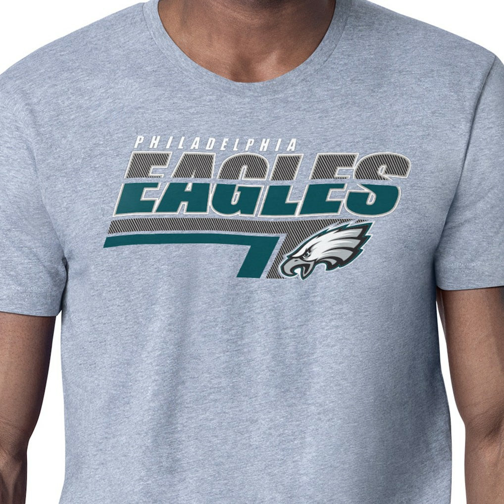 Philadelphia Eagles Starter Logo Push Graphic T-Shirt - Heather Gray T-shirts