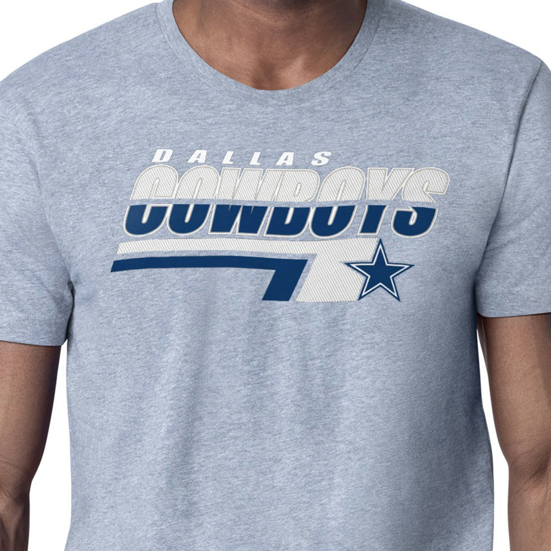 Dallas Cowboys Starter Logo Push Graphic T-Shirt - Heather Gray T-shirts