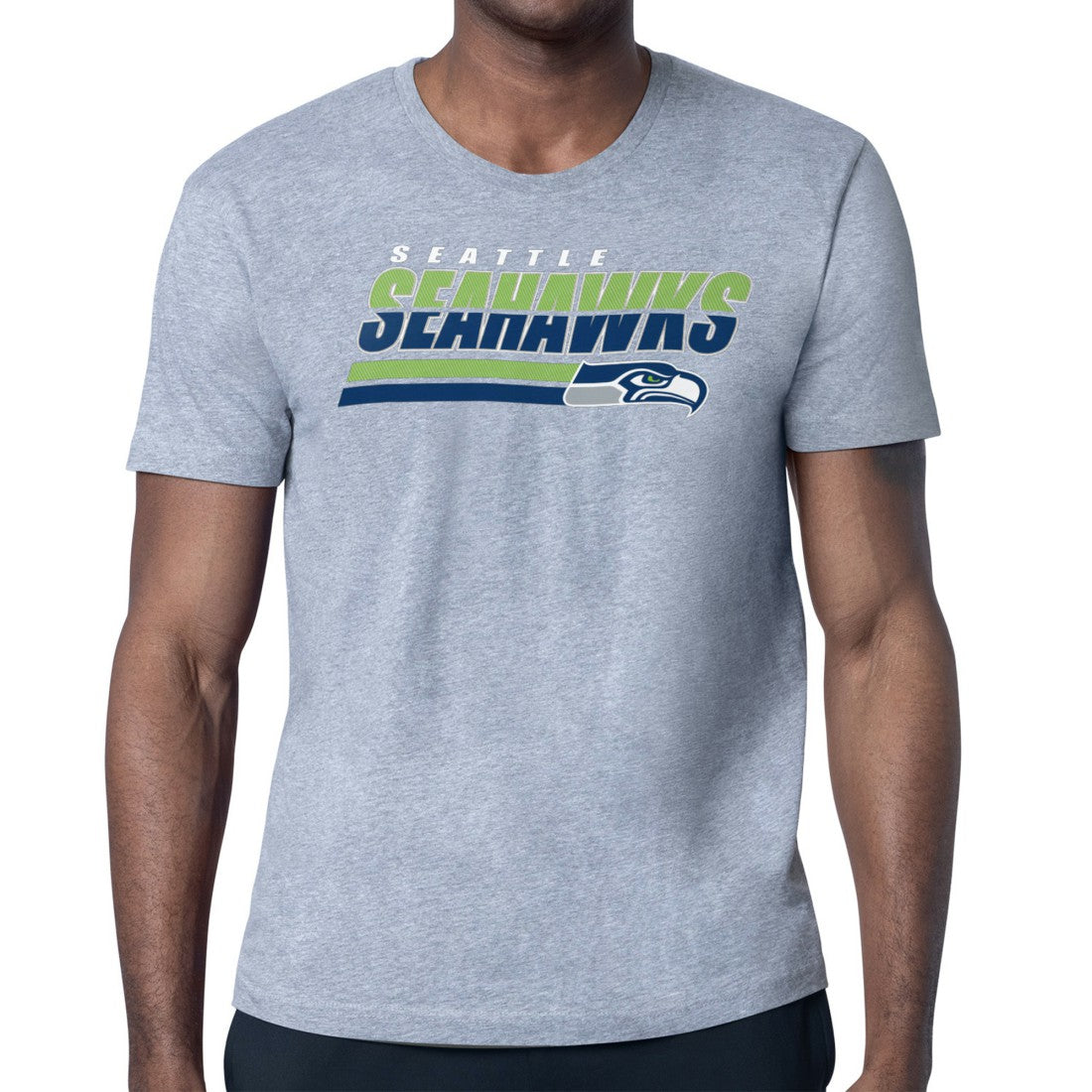 Seattle Seahawks Starter Logo Push Graphic T-Shirt - Heather Gray T-shirts