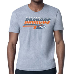 Denver Broncos Starter Logo Push Graphic T-Shirt - Heather Gray T-shirts