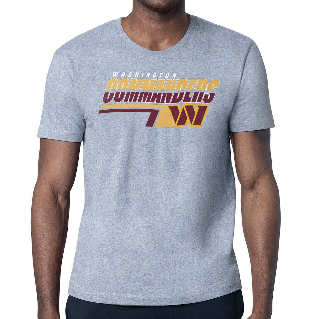 Washington Commanders Starter Logo Push Graphic T-Shirt - Heather Gray T-shirts