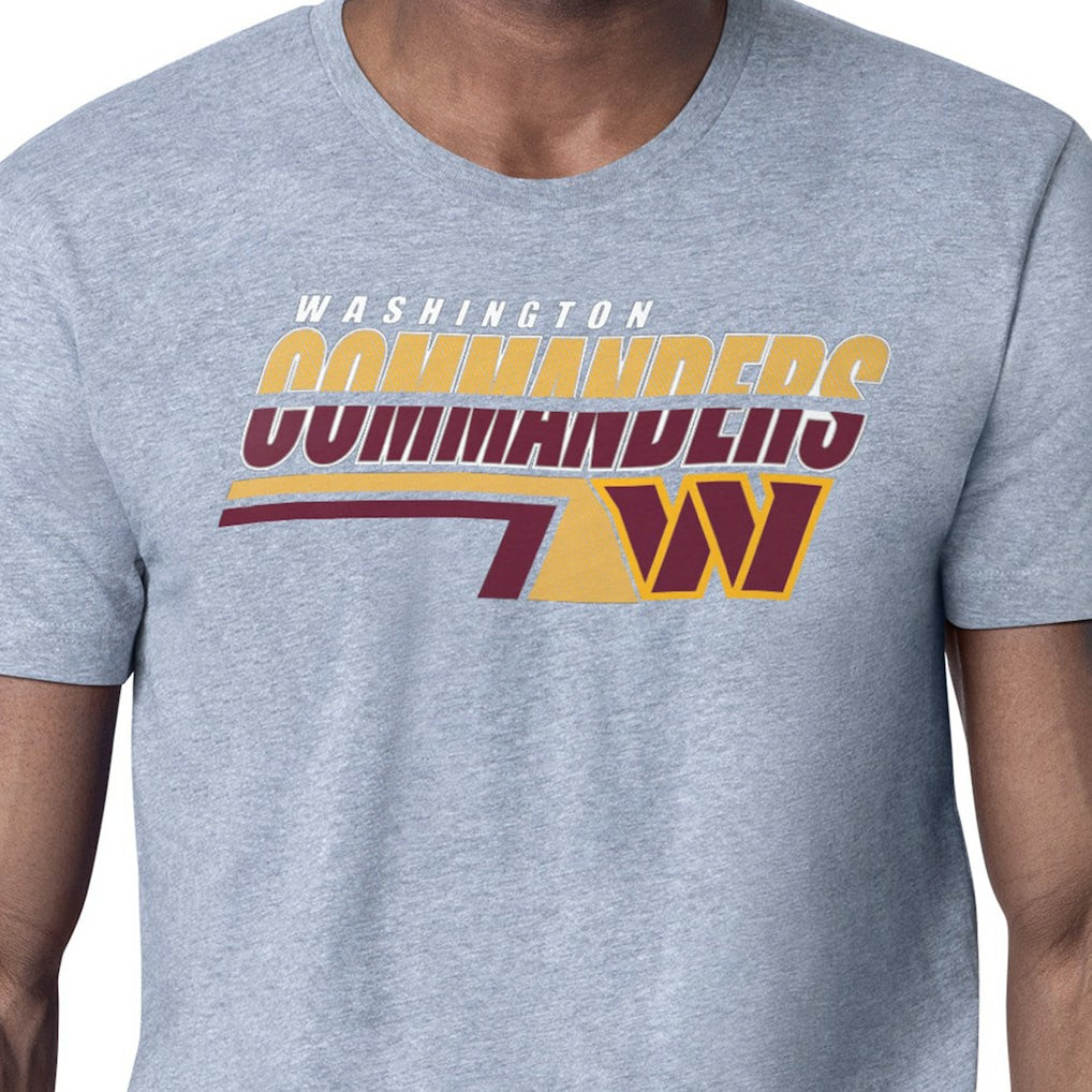 Washington Commanders Starter Logo Push Graphic T-Shirt - Heather Gray T-shirts