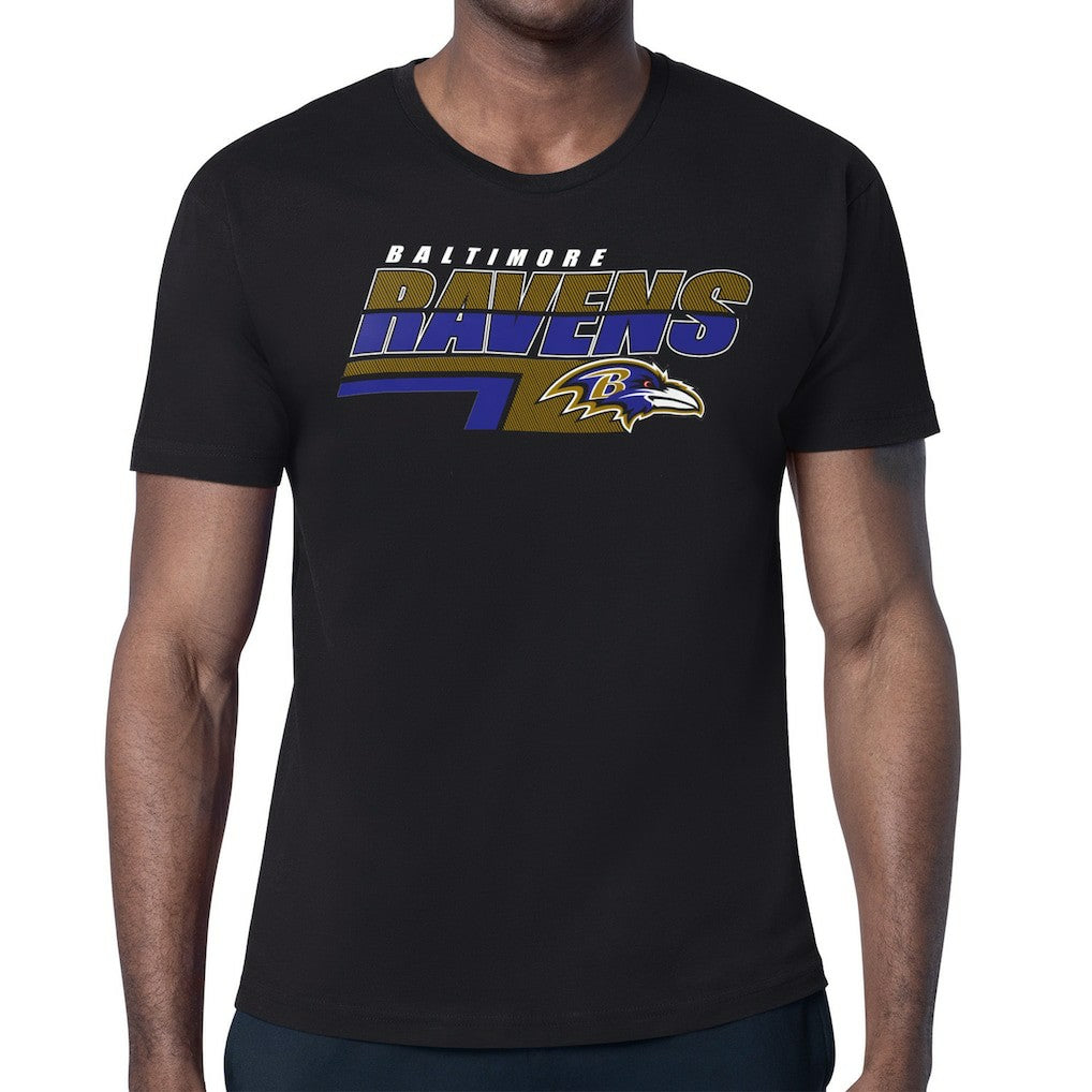 Baltimore Ravens Starter Logo Push Graphic T-Shirt - Black T-shirts