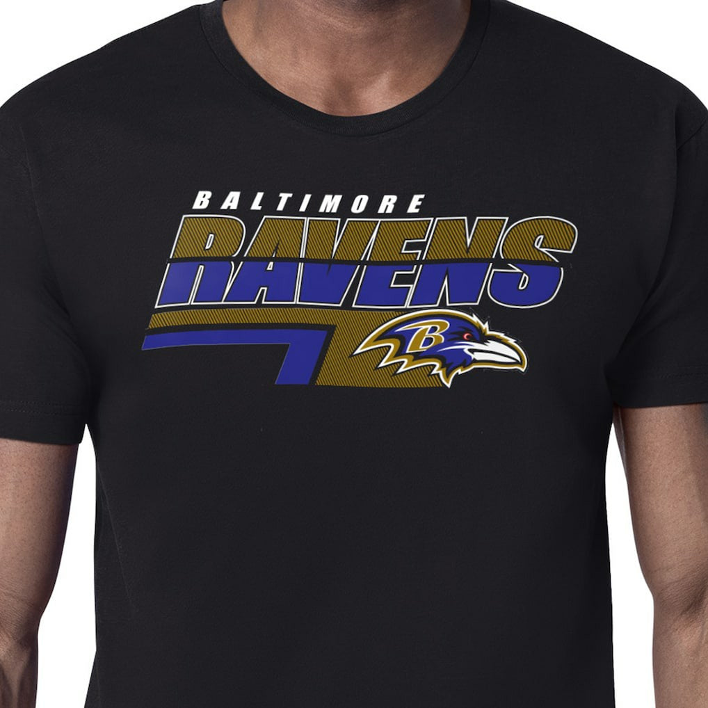Baltimore Ravens Starter Logo Push Graphic T-Shirt - Black T-shirts