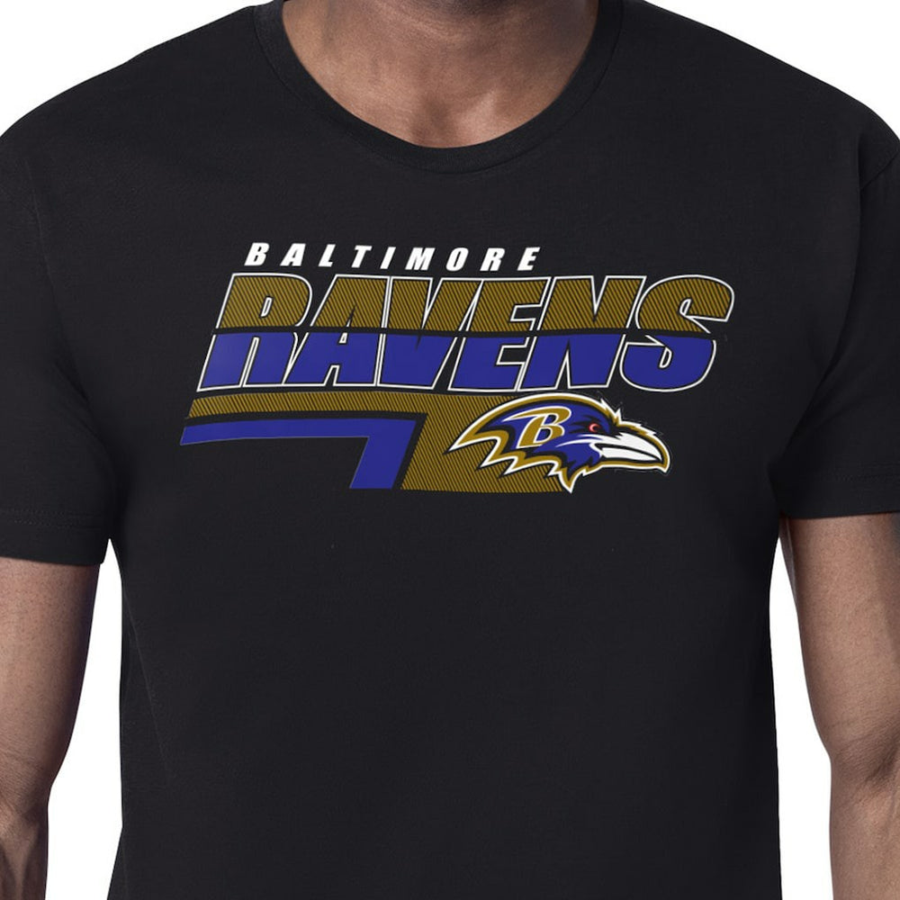 Baltimore Ravens Starter Logo Push Graphic T-Shirt - Black T-shirts