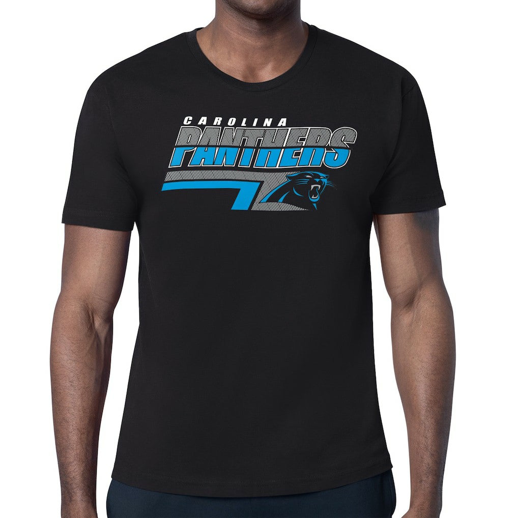 Carolina Panthers Starter Logo Push Graphic T-Shirt - Black T-shirts