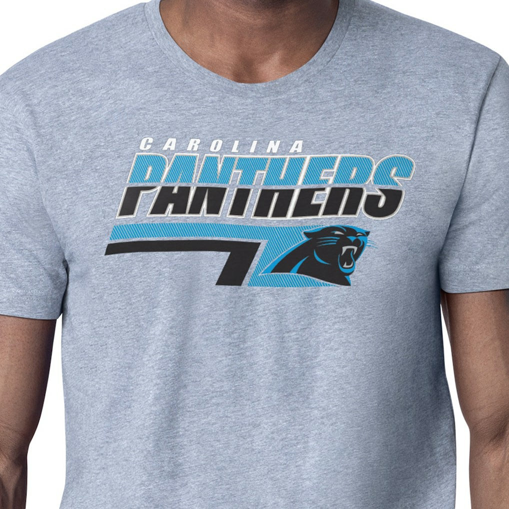 Carolina Panthers Starter Logo Push Graphic T-Shirt - Heather Gray T-shirts