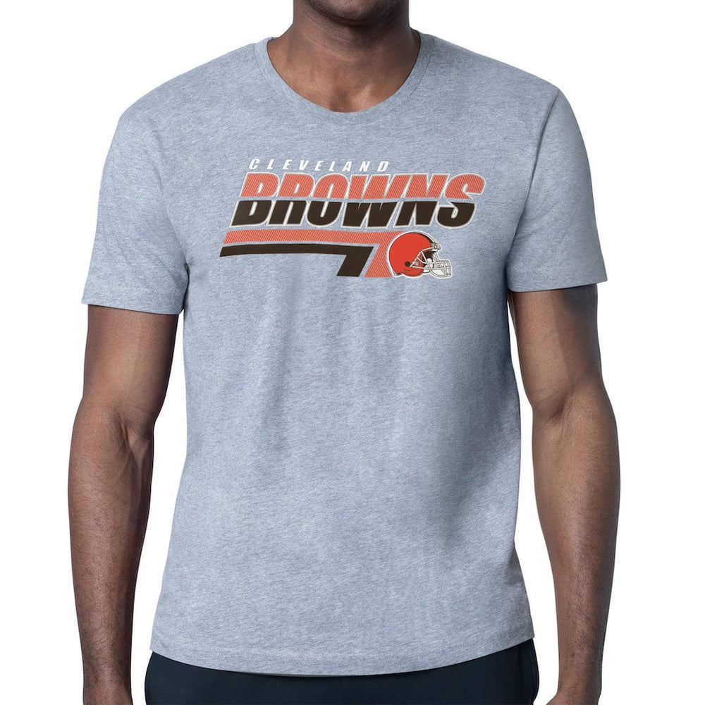 Cleveland Browns Starter Logo Push Graphic T-Shirt - Heather Gray T-shirts