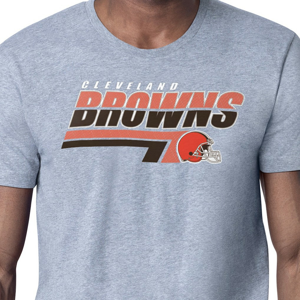 Cleveland Browns Starter Logo Push Graphic T-Shirt - Heather Gray T-shirts
