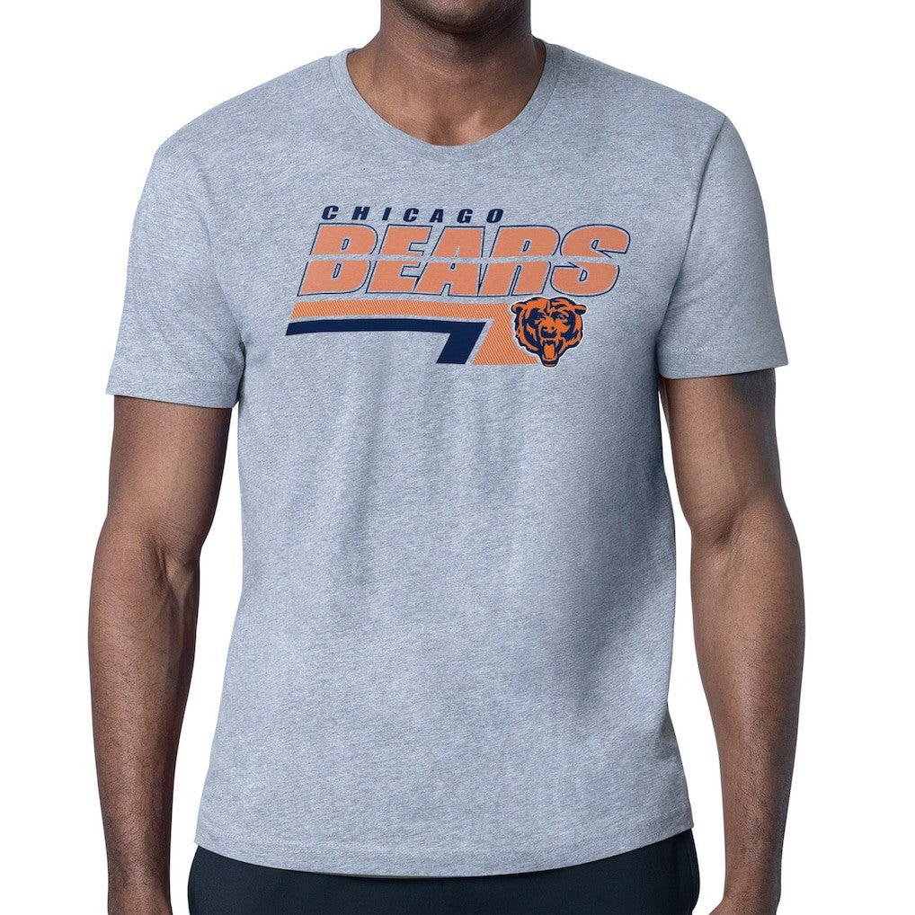 Chicago Bears Starter Logo Push Graphic T-Shirt - Heather Gray T-shirts