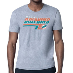 Miami Dolphins Starter Logo Push Graphic T-Shirt - Heather Gray T-shirts